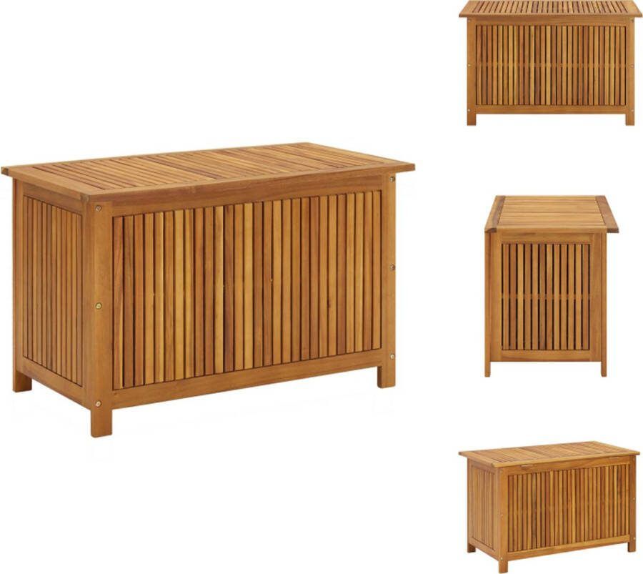 VidaXL Opbergbank massief acaciahout 90 x 50 x 58 cm Rustieke charme Slijtvast Buitengebruik Gegalvaniseerde hardware Opberger