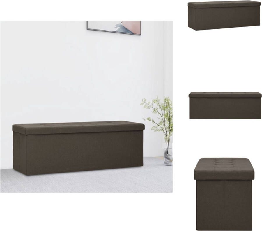 VidaXL Opbergbank MDF Kunstlinnen 110 x 38 x 38 cm Donkerbruin Hocker