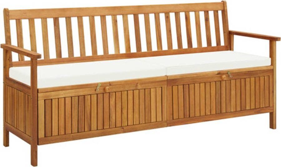 VidaXL -Opbergbankje-met-kussen-170-cm-massief-acaciahout