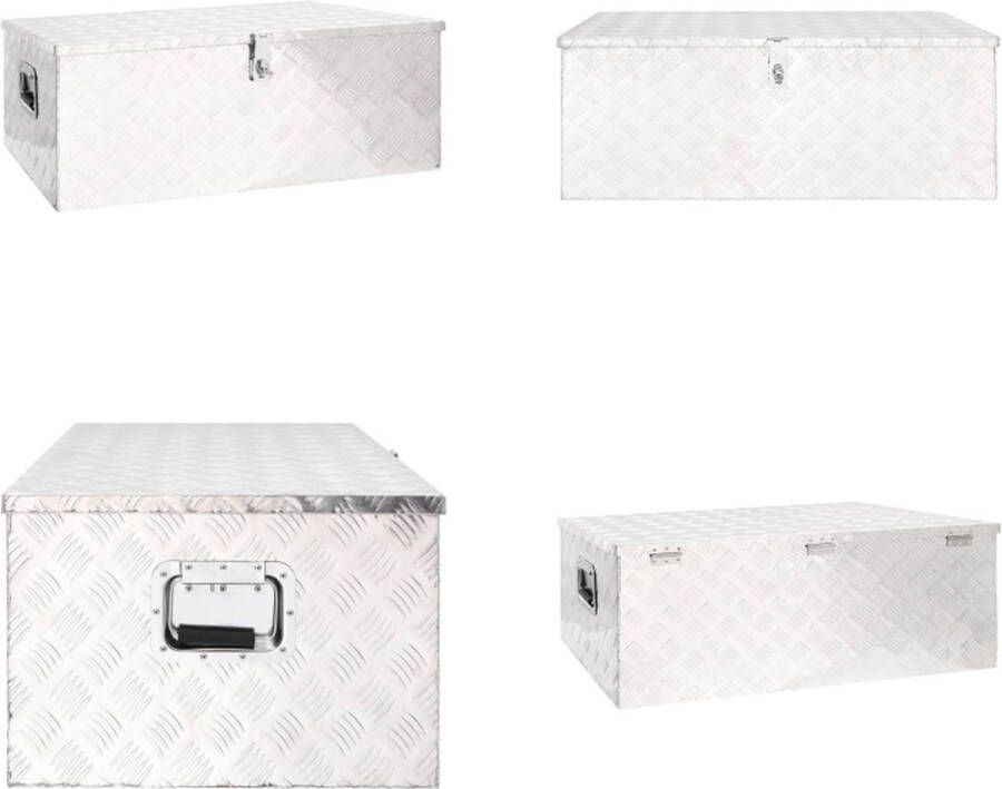 VidaXL Opbergbox 100x55x37 cm aluminium zilverkleurig Opbergbox Opbergboxen Gereedschapskist Opbergkist