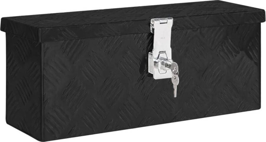 VidaXL -Opbergbox-50x15x20 5-cm-aluminium-zwart