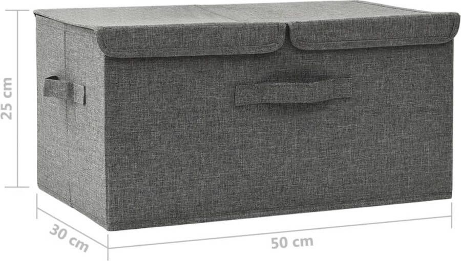 VidaXL -Opbergbox-50x30x25-cm-stof-grijs
