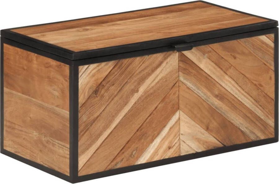 VidaXL Opbergbox 60x30x30 cm massief acaciahout en ijzer