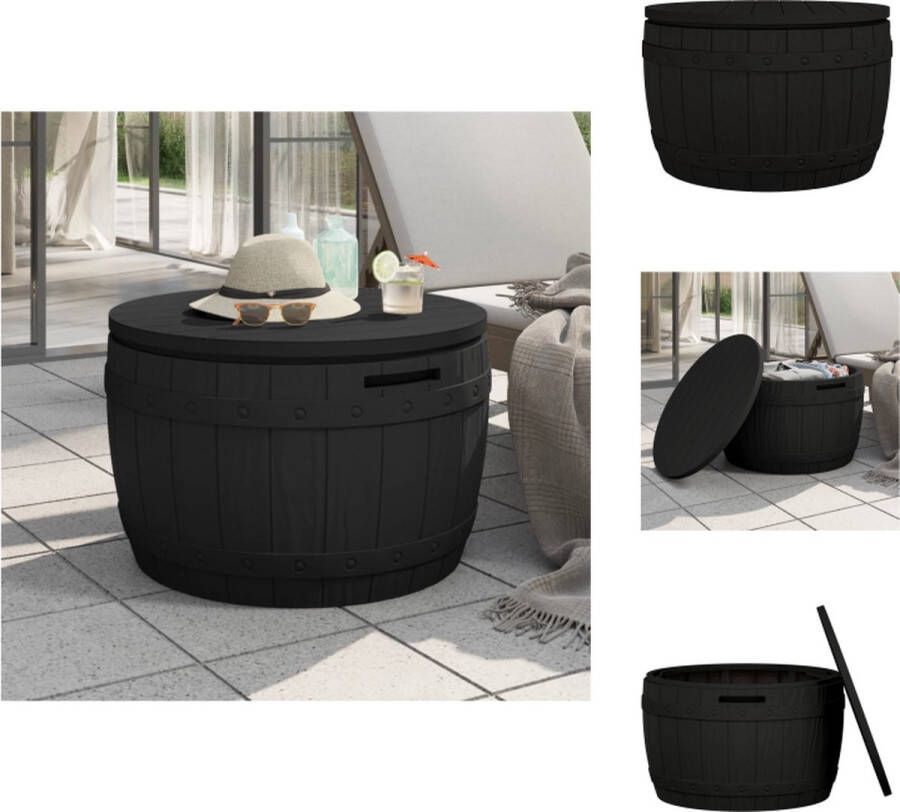 VidaXL Opbergbox 67.5 x 67.5 x 44 cm zwart polypropeen (PP) Opberger