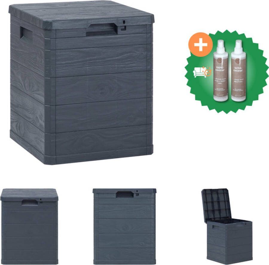 VidaXL Opbergbox 90 L antraciet Opberger Inclusief Onderhoudsset