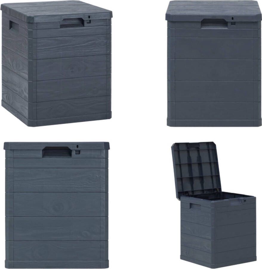 VidaXL Opbergbox 90 L antraciet Tuinbox Tuinboxen Opbergkist Opbergkisten
