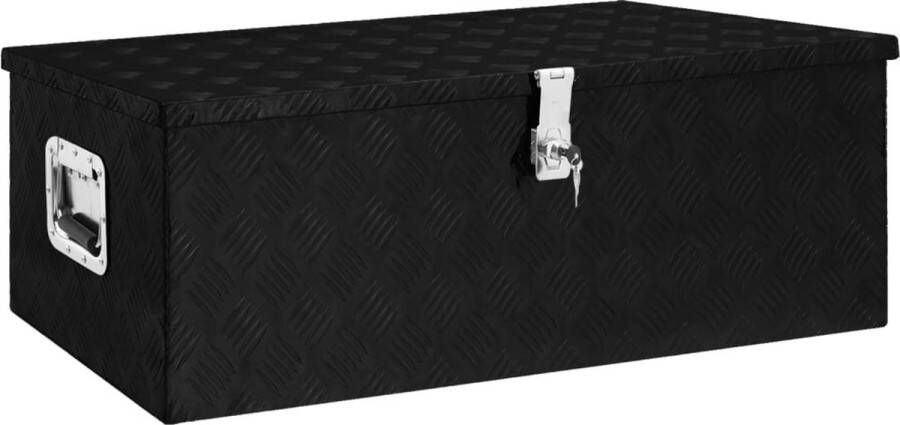 VidaXL -Opbergbox-90x47x33 5-cm-aluminium-zwart
