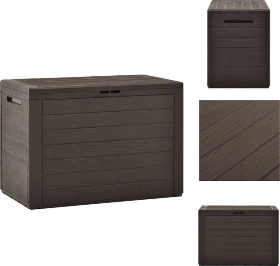 VidaXL opbergbox Garden 78 x 44 x 55 cm 190 L Bruin Polypropyleen (PP) Opberger
