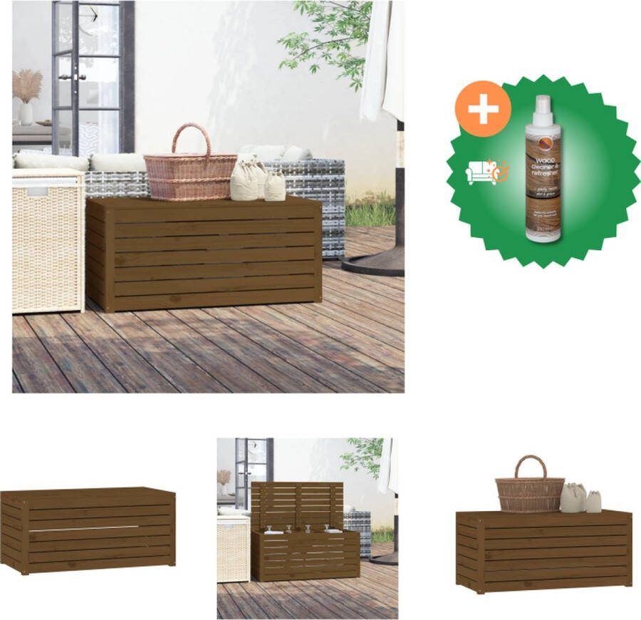 VidaXL Tuinbox 101x50-5x46-5 cm massief grenenhout honingbruin Opberger Inclusief Houtreiniger en verfrisser