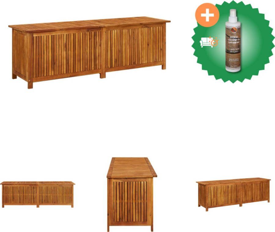 VidaXL Opbergbox Massief Acaciahout 175x50x58 cm Waterbestendige Zak Montage vereist Opberger Inclusief Houtreiniger en verfrisser