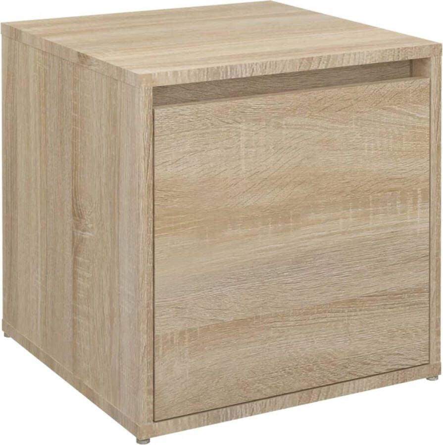 VidaXL -Opbergbox-met-lade-40 5x40x40-cm-bewerkt-hout-sonoma-eikenkleur