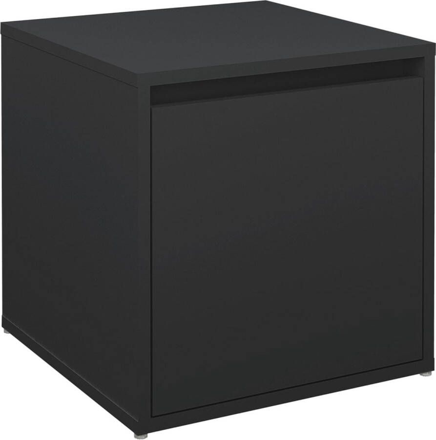 VidaXL -Opbergbox-met-lade-40 5x40x40-cm-bewerkt-hout-zwart
