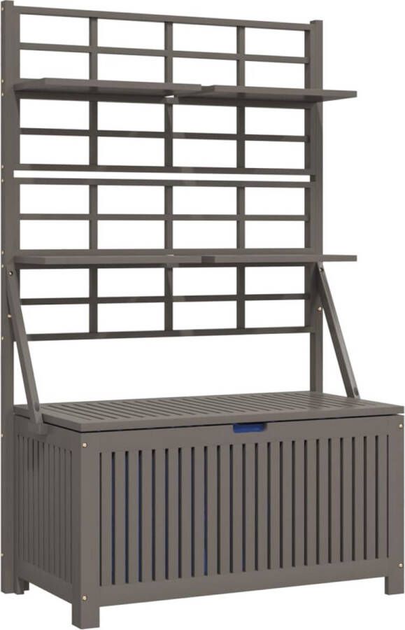 VidaXL -Opbergbox-met-latwerk-99x50x160-cm-massief-acaciahout-grijs