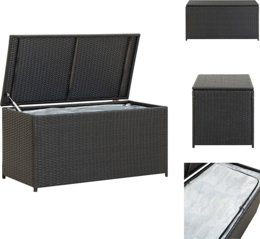 VidaXL Opbergbox Poly rattan 100 x 50 x 50 cm Zwart Opberger