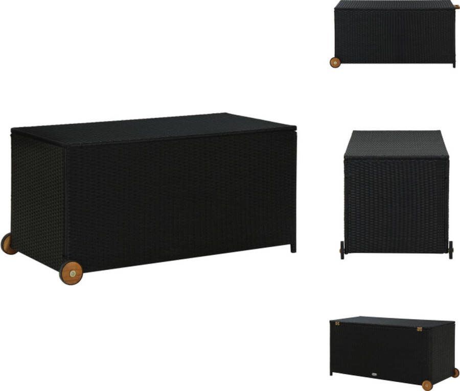 VidaXL Opbergbox Poly Rattan 120x65x61 cm Zwart Opberger