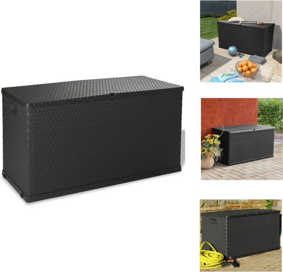 VidaXL Opbergbox Polypropyleen (PP) 120 x 56 x 63 cm 420L Antraciet Inclusief Montage Opberger