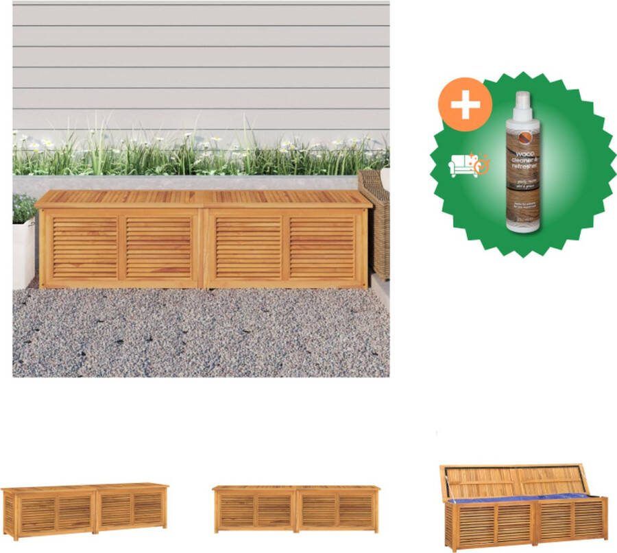 VidaXL Opbergbox Teakhout 200 x 50 x 53 cm Rustieke uitstraling Opberger Inclusief Houtreiniger en verfrisser