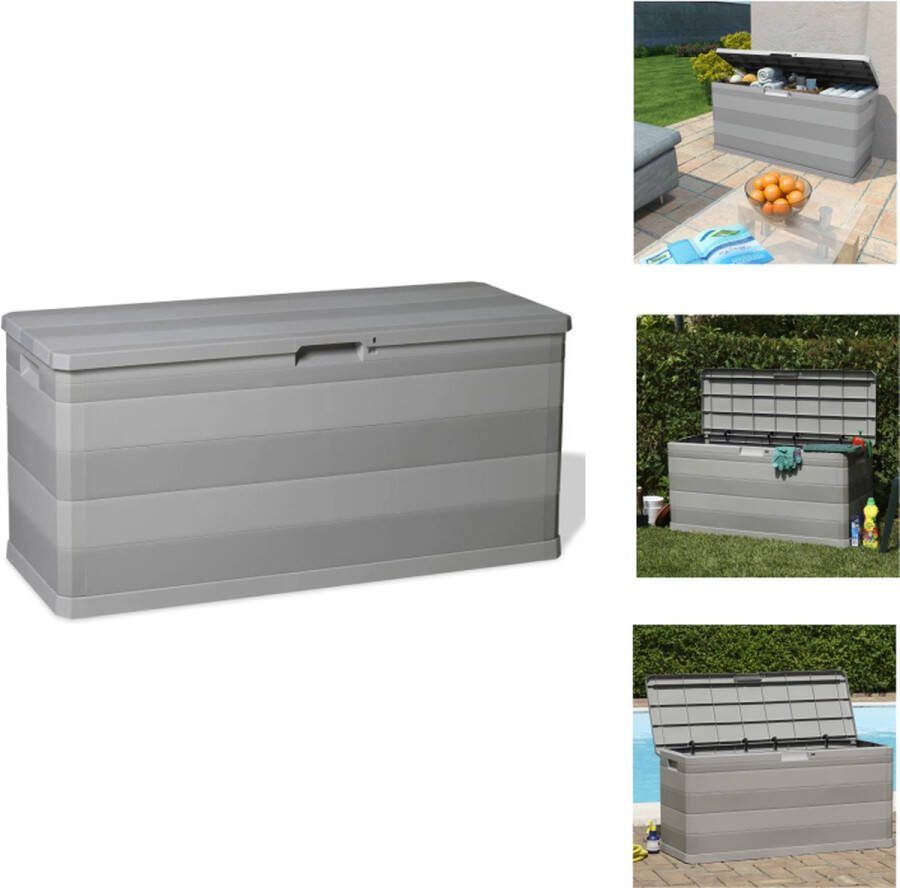 VidaXL Opbergbox Tuin en Terras 117 x 45 x 56 cm PP Lichtgrijs Opberger