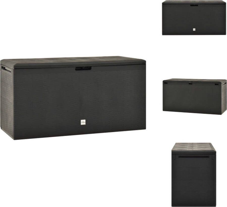 VidaXL Opbergbox Tuin Terras 114x47x60 cm 290L Antraciet Opberger