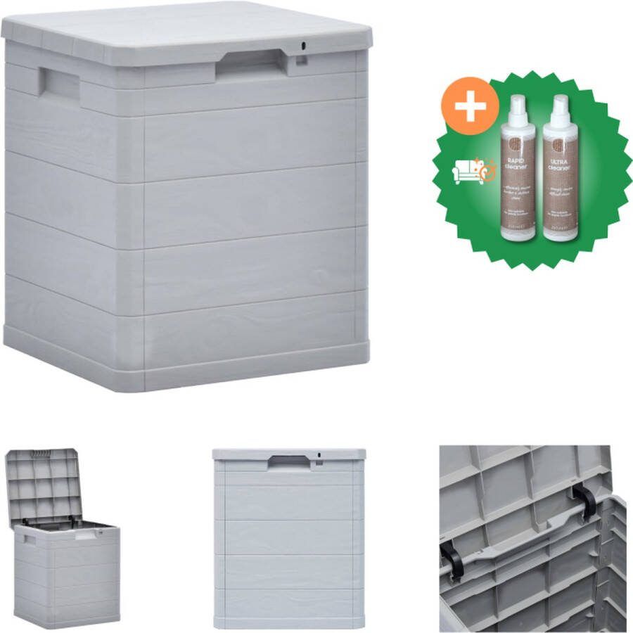 VidaXL Opbergbox voor in de tuin 90 L lichtgrijs Opberger Inclusief Onderhoudsset