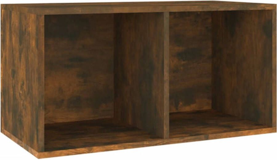 VidaXL Opbergbox voor LP&apos;s 71x34x36 cm bewerkt hout gerookt eikenkleur