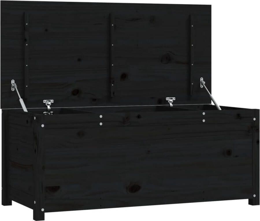 VidaXL -Opbergbox-zwart-110x50x45 5-cm-massief-grenenhout