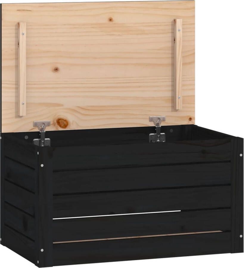 VidaXL -Opbergbox-zwart-59 5x36 5x33-cm-massief-grenenhout