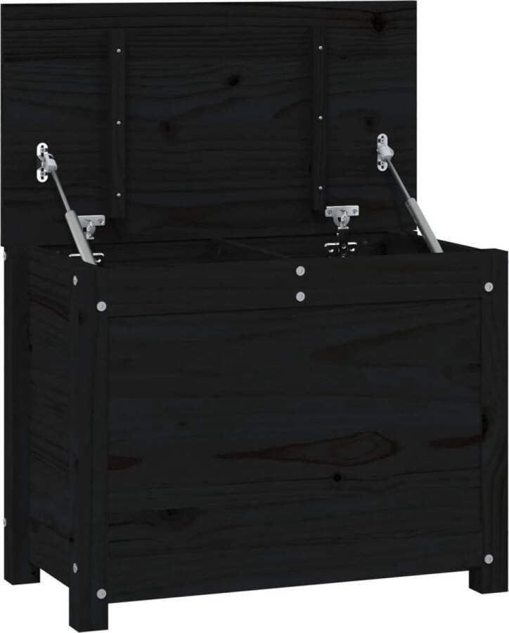 VidaXL -Opbergbox-zwart-60x32x45 5-cm-massief-grenenhout