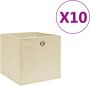 VidaXL Opbergboxen 10 st 28x28x28 cm nonwoven stof crème - Thumbnail 1