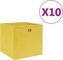 VidaXL -Opbergboxen-10-st-28x28x28-cm-nonwoven-stof-geel - Thumbnail 1