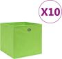VidaXL -Opbergboxen-10-st-28x28x28-cm-nonwoven-stof-groen - Thumbnail 1