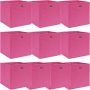 VidaXL Opbergboxen 10 st 32x32x32 cm stof roze - Thumbnail 1