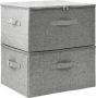 VidaXL -Opbergboxen-2-st-43x34x23-cm-stof-grijs - Thumbnail 1