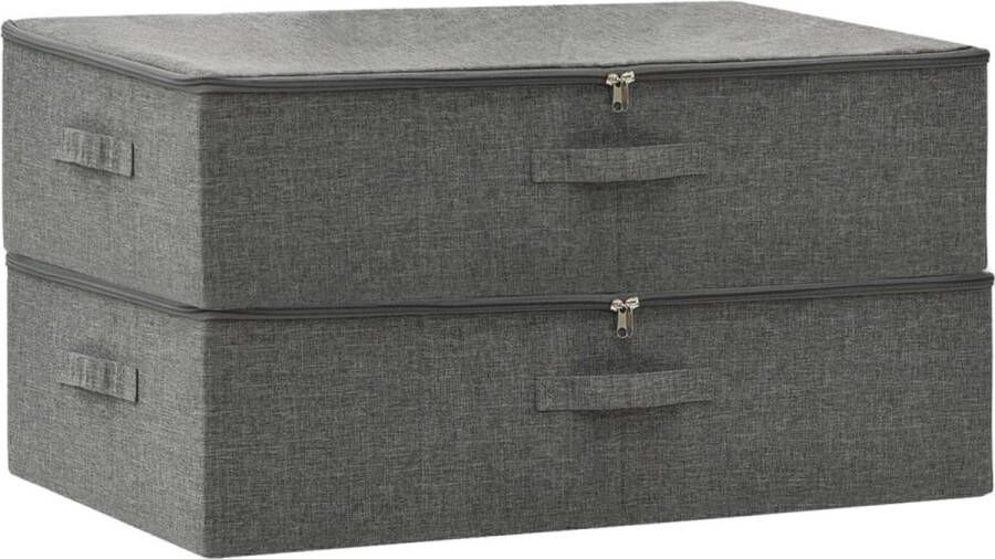 VidaXL -Opbergboxen-2-st-70x40x18-cm-stof-antracietkleurig