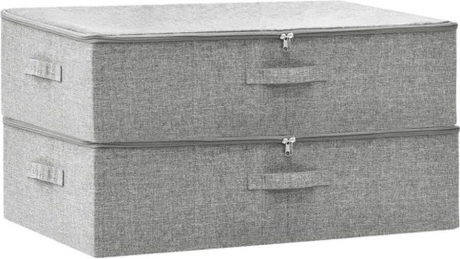 VidaXL -Opbergboxen-2-st-70x40x18-cm-stof-grijs