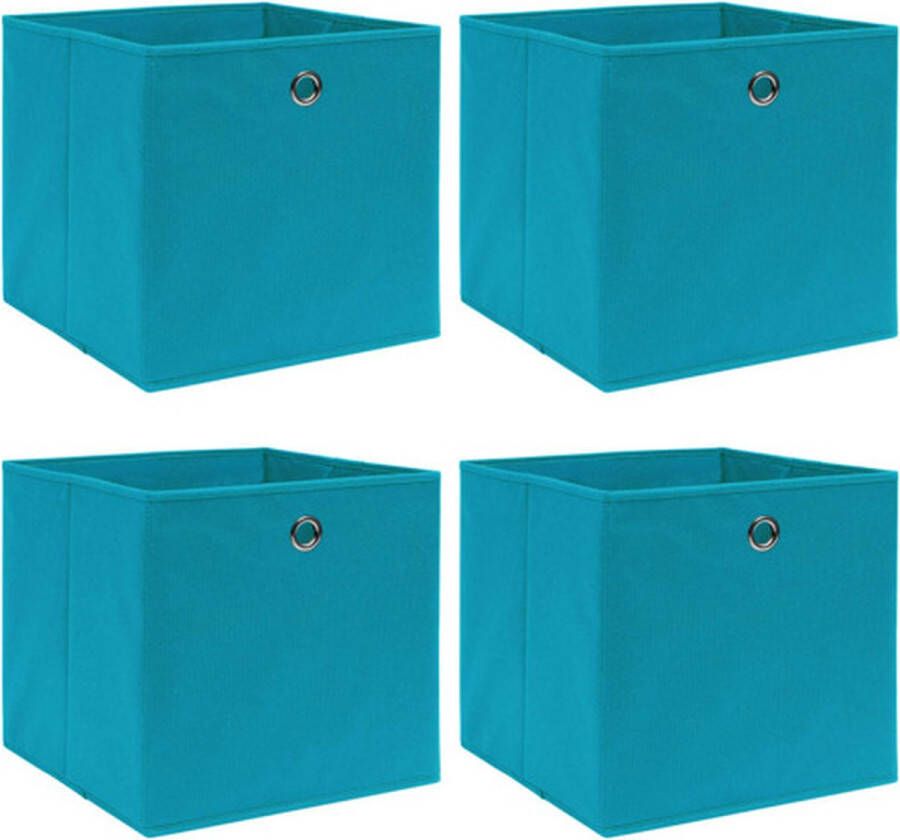 VidaXL -Opbergboxen-4-st-32x32x32-cm-stof-babyblauw