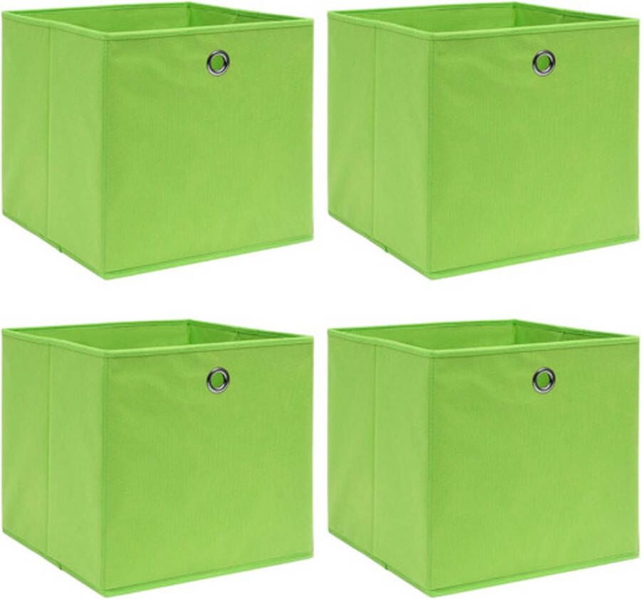 VidaXL -Opbergboxen-4-st-32x32x32-cm-stof-groen