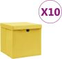 VidaXL -Opbergboxen-met-deksel-10-st-28x28x28-cm-geel - Thumbnail 1