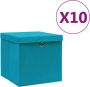 VidaXL -Opbergboxen-met-deksels-10-st-28x28x28-cm-babyblauw - Thumbnail 1