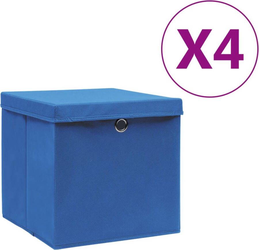 VidaXL -Opbergboxen-met-deksels-4-st-28x28x28-cm-blauw