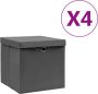 VidaXL -Opbergboxen-met-deksels-4-st-28x28x28-cm-grijs - Thumbnail 1