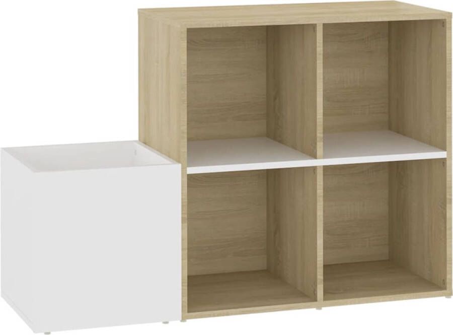 VidaXL -Opbergkast-105x35 5x70-cm-spaanplaat-wit-en-sonoma-eikenkleurig