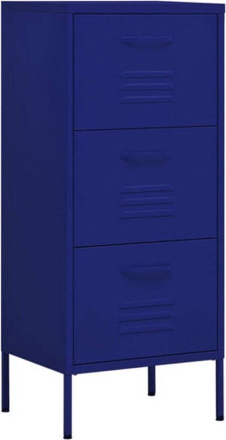 VidaXL -Opbergkast-42 5x35x101 5-cm-staal-marineblauw