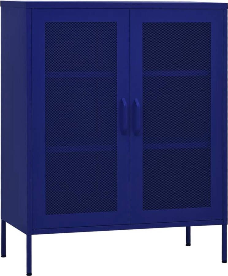VidaXL -Opbergkast-80x35x101 5-cm-staal-marineblauw