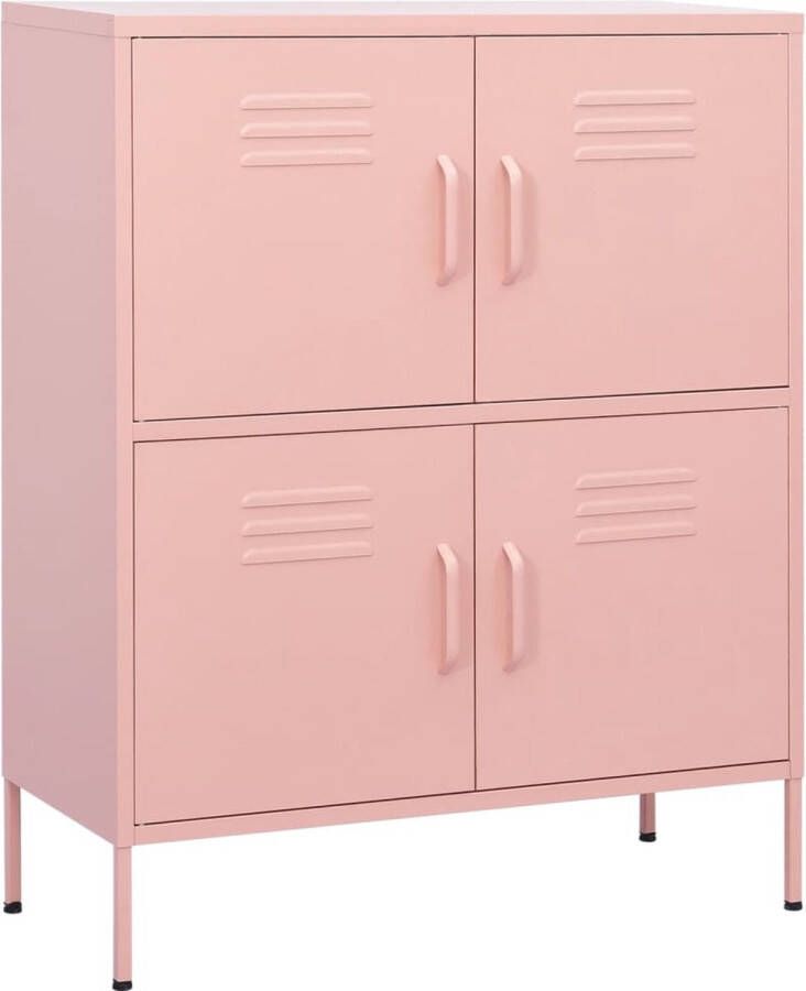 VidaXL -Opbergkast-80x35x101 5-cm-staal-roze