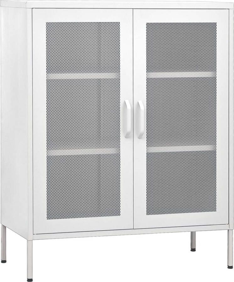 VidaXL -Opbergkast-80x35x101 5-cm-staal-wit