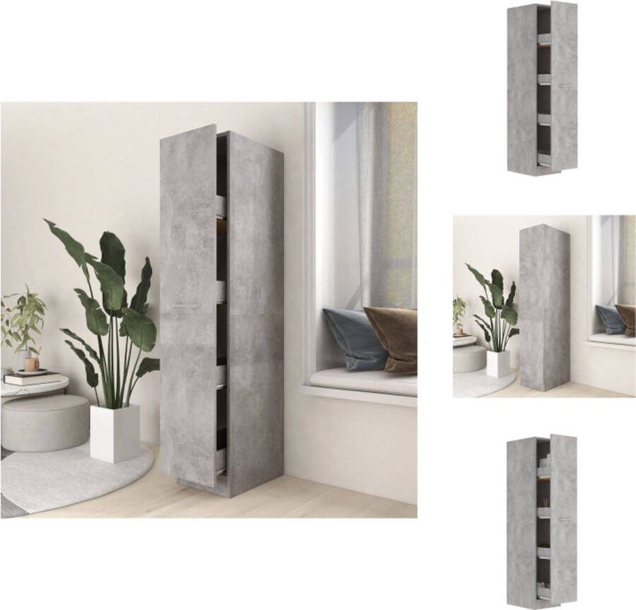 VidaXL Opbergkast Betongrijs 30 x 42.5 x 150 cm Kast