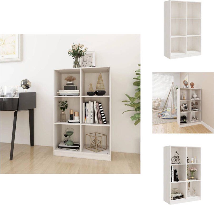 VidaXL Opbergkast Grenenhout 70 x 33 x 110 cm Wit Kast