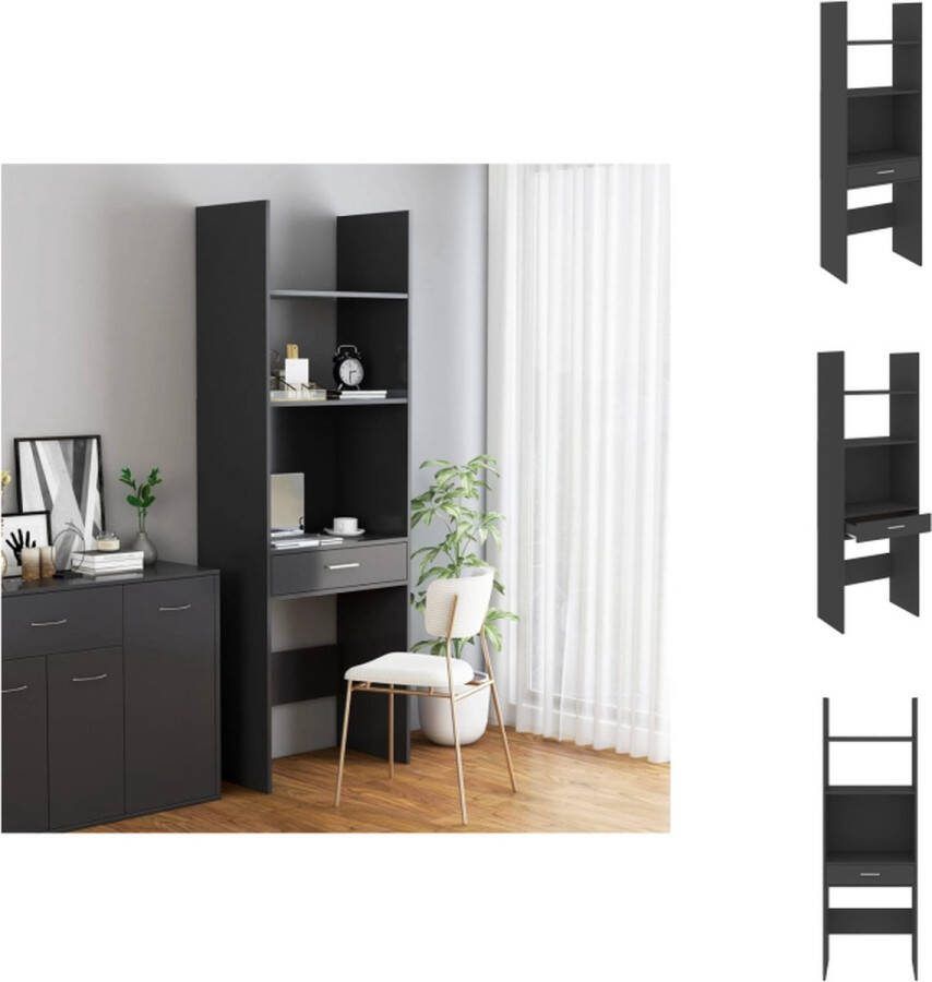 VidaXL Opbergkast Grijs 60 x 35 x 180 cm (B x D x H) Spaanplaat Kast