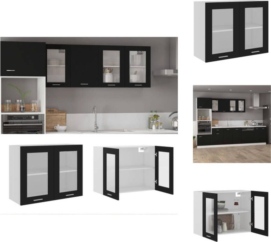 VidaXL Opbergkast Hangkastje Zwart 80 x 31 x 60 cm (B x D x H) Duurzaam Keukenkast